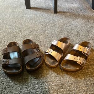 Two pairs of Birkenstock sandals